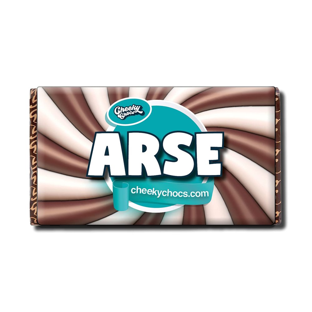 Arse Chocolate Bar with Novelty Joke Wrapper - Funny Rude Gift Birthday Present (Chocolate Included)