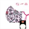 Magical Unicorn kids face mask 100% pure cotton reusable, washable 4 panel filtration, made in London, fast delivery. view 3