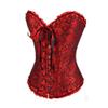 DISSA Women Plus Size Lace up Corset Overbust G-String Top Corset Plastic Boned,C078,Dark Red,6XL view 3