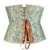 Valin Women Plus Size Lace up Corset Underbust G-String Top Corset Plastic Boned,C120,Green,XXL view 2