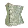 Valin Women Plus Size Lace up Corset Underbust G-String Top Corset Plastic Boned,C120,Green,XXL view 3