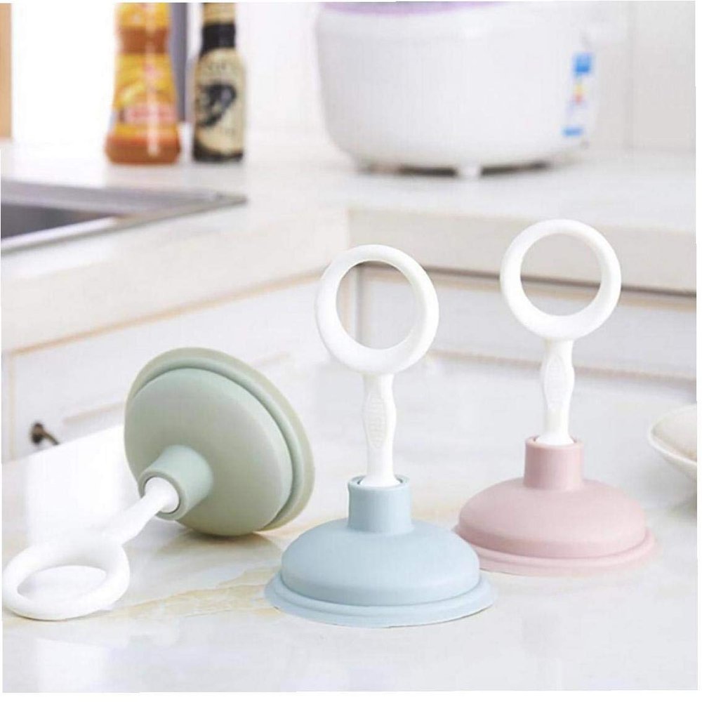 Zonfer 1pc Sink and Drain Plunger Household Sink Sewer Dredge Practical Kitchen Bathroom Hair Filter Cleaning Tools Pink