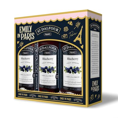 St Dalfour Emily in Paris Blueberry Jam, 284g, Pack of 3, No Added Sugar, 100% Fruit