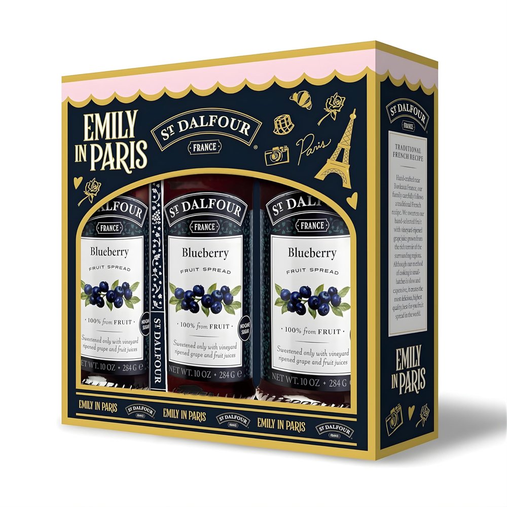 St Dalfour Emily in Paris Blueberry Jam, 284g, Pack of 3, No Added Sugar, 100% Fruit