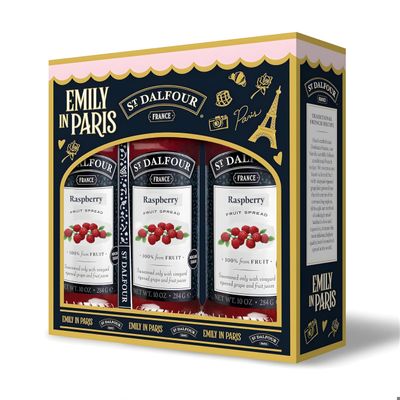 St Dalfour Emily in Paris Raspberry Jam, 284g, Pack of 3, No Added Sugar, 100% Fruit