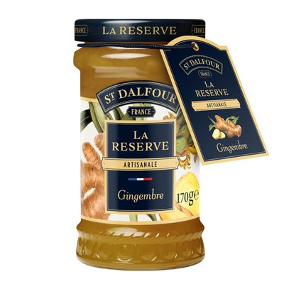 St. Dalfour La Reserve Ginger Fruit Spread 170g Jar All Natural, No Added Sugar, French Gourmet Preserve, Vegan & Gluten-Free - For Charcuterie, Chutney Alternative - Bulk Pack 6 x 170g