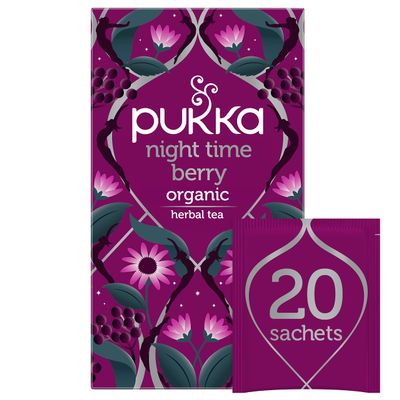 Pukka Organic Night Time Berry Herbal Tea Sachets 20ea