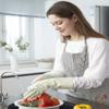 LANON 3 Pairs wahoo Skin-Friendly Dishwashing Cleaning Gloves, Reusable Kitchen Gloves, Cotton Flocked Liner, Waterproof, Non-Slip, Canary Green, Small view 4