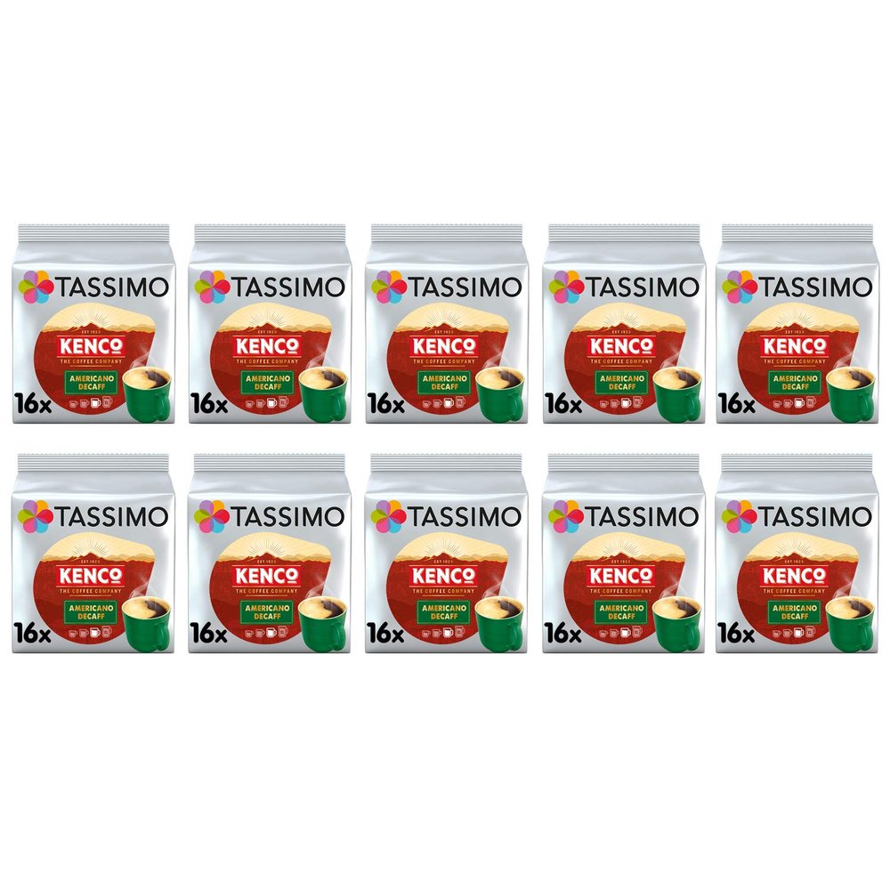 Tassimo Kenco Decaf Coffee Pods - 10 Packs (160 Drinks)