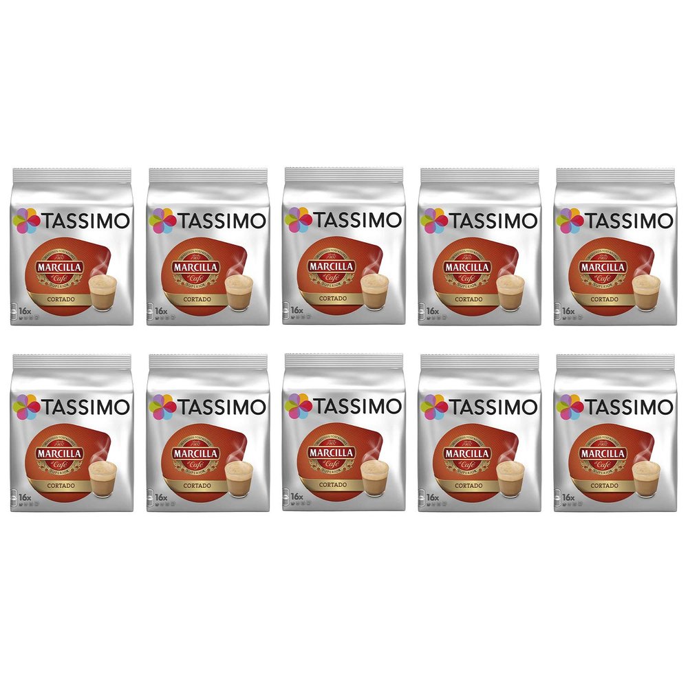 Tassimo Marcilla Cortado Coffee Pods - 10 Packs (160 Drinks)