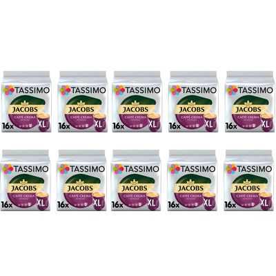 TASSIMO Jacobs Caffe Crema Intenso XL Coffee Pods - 10 Packs (160 Drinks)