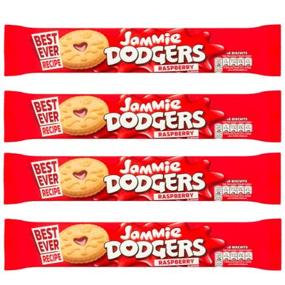 4 x 140g Raspberry Fruit Jelly Biscuits Cookies Sweets Snacks