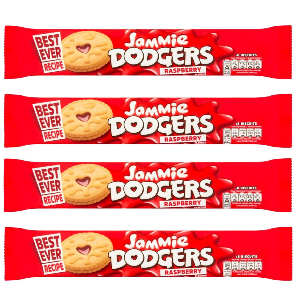 4 x 140g Raspberry Fruit Jelly Biscuits Cookies Sweets Snacks