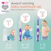 Cherish Baby Care 0-2 Years Toothbrush - Safety-Tested & BPA-Free 3-Pack (Finger, Silicone, Toddler) - Baby's First Toothbrush Kit (Purple) view 2