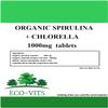 ECO-VITS Organic SPIRULINA & CHLORELLA (1000mg) 120 TABS. Biodegradable Packaging. Sealed Pouch view 1
