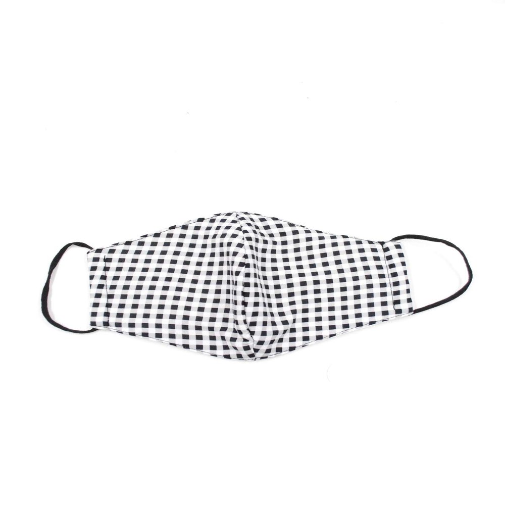 OgLuxe Womens 100% Cotton Washable Outdoor Face Protector Two Layers Mouth Cover Floral With Ear Loops (TwoLayer Check Print)