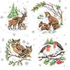 20 Napkins Animal Families in Winter Fox Owl Deer Birds 33 x 33 cm view 1