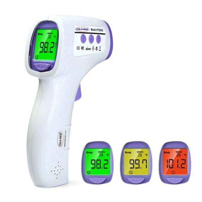 ITA-MED Non-Contact Forehead Thermometer with Dual Surface & Body Modes, for Kids and Adult with Fever Alarm, Memory Function and Advanced Infrared Sensor for Distance Reading (Batteries Included)