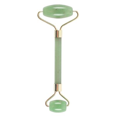 Cooling Green Dual Ended Face Roller - 15cm x 6cm (1 Pc.) - Luxurious Jade Gemstone Facial Massage Tool - Perfect for Facial & Eye Treatment