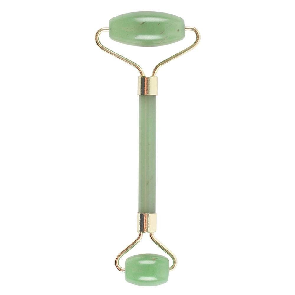 Cooling Green Dual Ended Face Roller - 15cm x 6cm (1 Pc.) - Luxurious Jade Gemstone Facial Massage Tool - Perfect for Facial & Eye Treatment