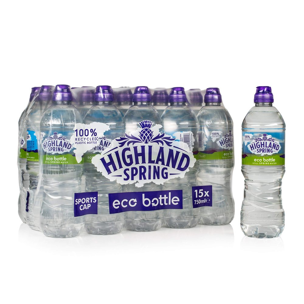 Highland Spring Eco Still Water Sportscap, 15 x 750 ml, 11250 millilitre