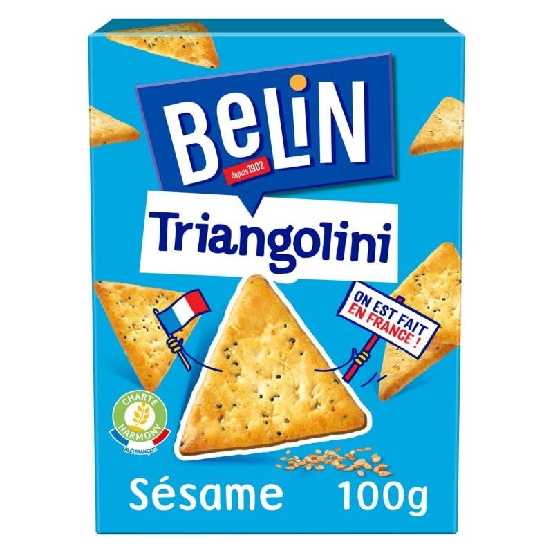 Belin - Crackers Triangolini 100G - Lot of 4 - Price Per Lot - Fast Delivery