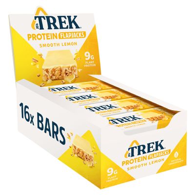 JB's TREK Protein Flapjack - Lemon - Plant-based protein - Gluten Free - 16 x 50g bars - 0,8kg
