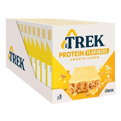 JB's TREK Protein Flapjacks - Lemon - Plant-based protein - Gluten Free - 36 x 50g bars - 1,8kg