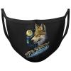 Darkwear Skull Dragon Horse Spiral Punk Tribal Roses Blood rose Face Mask Covering Reusable Washable Fashion Mask (SNOW WOLF) view 1