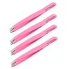 4pcs Diagonal Eyebrow Pliers Eyebrow Scissors Makeup Tool Eyebrow Grooming Comb Eyebrow Comb Eyebrow Trimmer Eyelashes Grooming Brush Stainless Steel Bevel Contouring Brush view 1