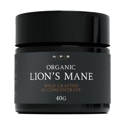 APE Nutrition Organic Lions Mane Mushroom Extract Powder - Certified Organic & Wild Crafted, Improves Memory & Focus, UK Supplements, Pure Concentrated Extract, 40G (40-80 Servings)