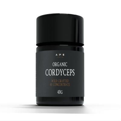 APE Nutrition Organic Cordyceps Mushroom Extract Powder - Certified Organic & Wild Crafted, Improves Energy & Muscle Function, UK Supplements, No Fillers, 40G (40-80 Servings)