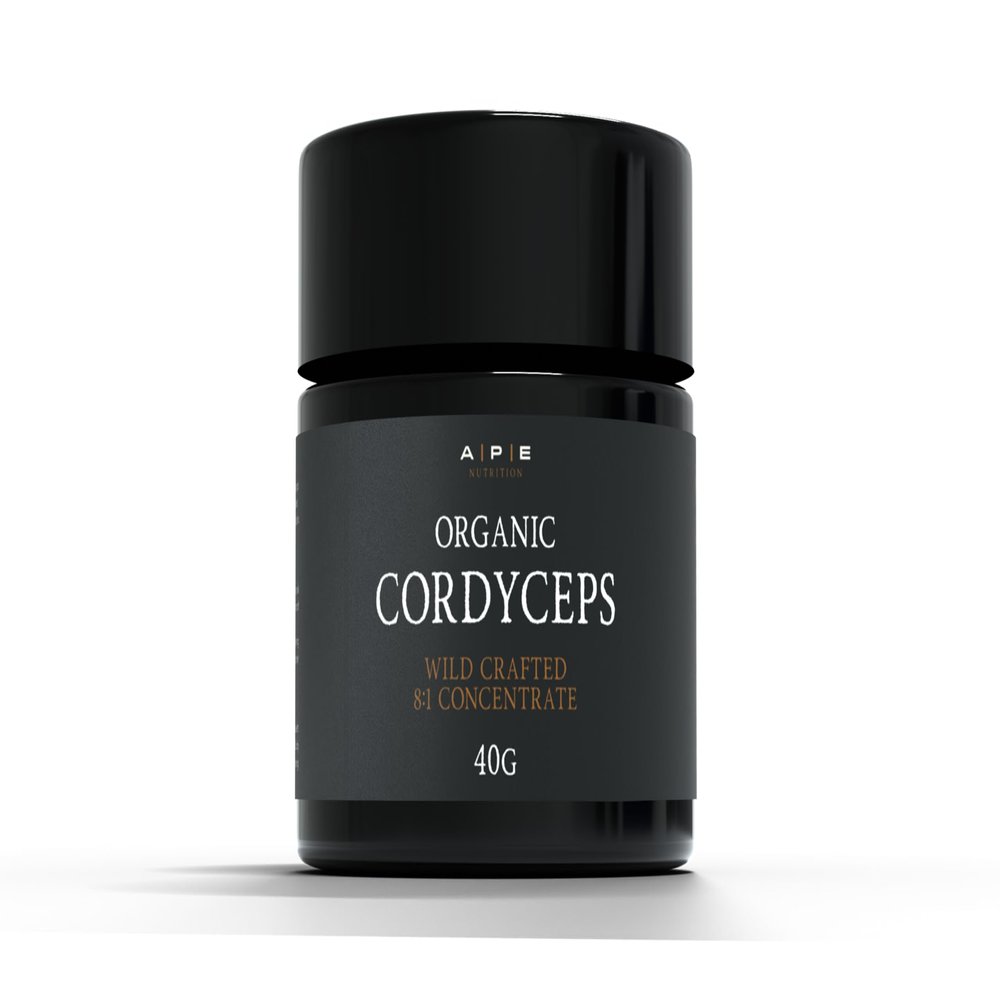 APE Nutrition Organic Cordyceps Mushroom Extract Powder - Certified Organic & Wild Crafted, Improves Energy & Muscle Function, UK Supplements, No Fillers, 40G (40-80 Servings)