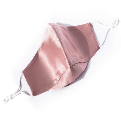 HABAC STUDIO - 100% Mulberry Silk Face Masks Reusable Black Face Masks Washable UK Face Covering for Women Mens Face Masks Silk Mask Nose Wire Adjustable Unisex Wedding Special Occasion. (Dust Pink)