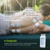 AUVON 4 Outputs TENS Machine for Pain Relief, TENS EMS Muscle Stimulator with 24 Modes, 2" and 2"x4" TENS Electrodes Pads view 3