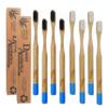 Bamboo Toothbrushes x 12 ~ Bulk Pack Adult Medium Bristles, Eco (Black & White) view 1