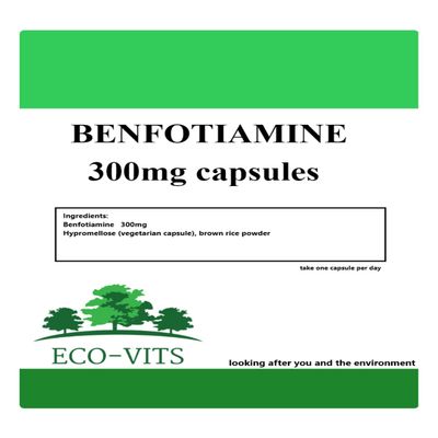 ECO-VITS BENFOTIAMINE (300mg) 30 CAPS. Recyclable Packaging. Sealed Pouch