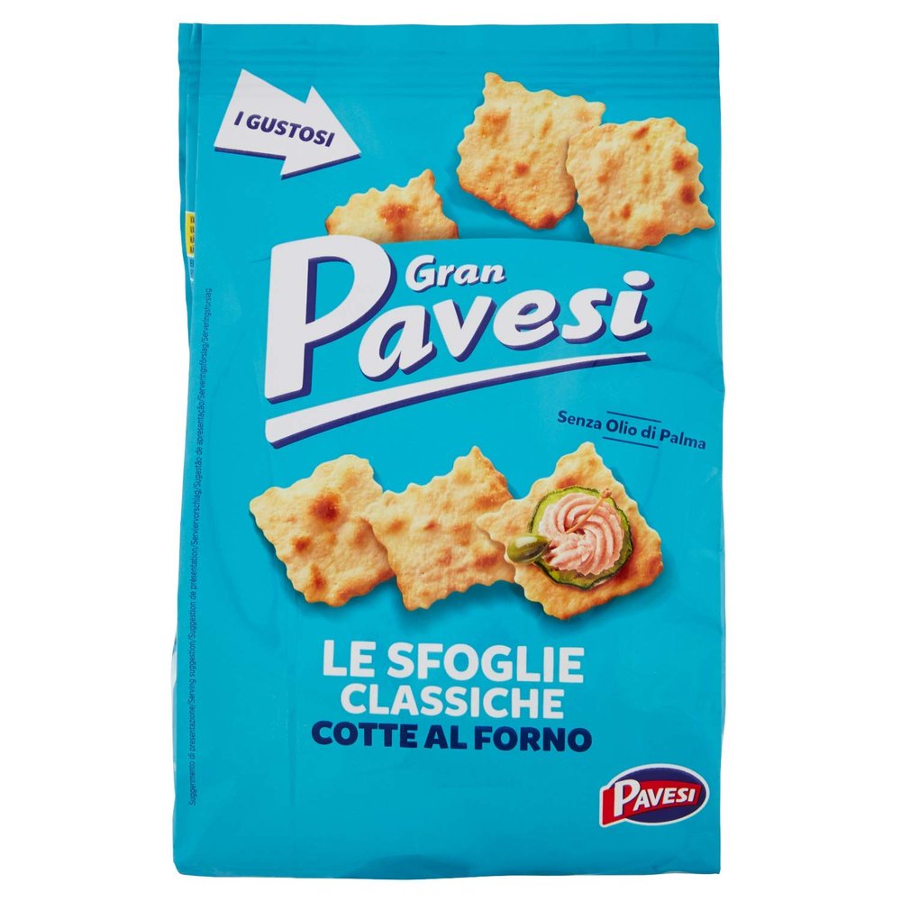 3X Gran Pavesi Le Sfoglie Classiche Baked Crackers Without Palm Oil Italian Snack 190g