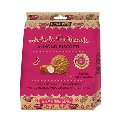 Rhythm 108 Almond Briscotti Sharing Biscuit Bag - 135g, 2 Pack
