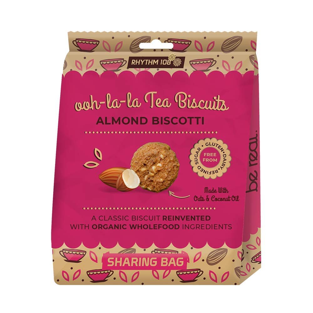 Rhythm 108 Almond Briscotti Sharing Biscuit Bag - 135g, 2 Pack