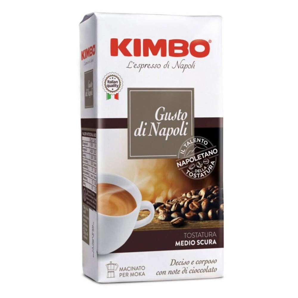 20x KIMBO Il Caff di Napoli Gusto di Napoli Ground Coffee Italian Espresso Determined and Full-Bodied Coffee Ground with Notes of Chocolate for Moka 250g