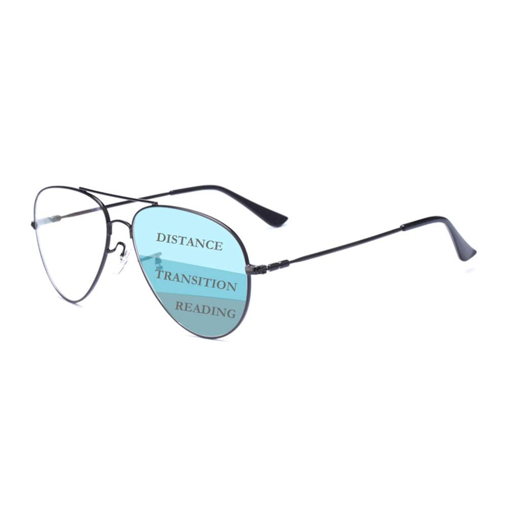 ACXZ Reading Glasses Aviator Anti-blue Light, Progressive Multifocus Reading Glasses for Men and Women, Flexible and Bendable Temples, Oversized Frame, Black(2.0, 2.25, 2.75)