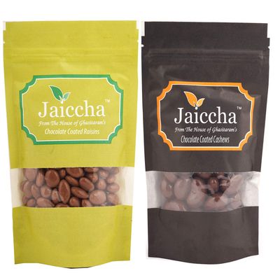 Jaiccha Ghasitaram Chocolate Coated Cashews 100 GMS and Rasins 100 GMS