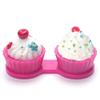 6 Color Cream Cake Glasses Double Contact Lenses Box Contact Lens Case For Eyes Care Kit Holder Container Portable (Color : Rose)