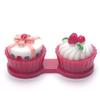6 Color Cream Cake Glasses Double Contact Lenses Box Contact Lens Case For Eyes Care Kit Holder Container Portable (Color : Red) view 1