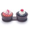 6 Color Cream Cake Glasses Double Contact Lenses Box Contact Lens Case For Eyes Care Kit Holder Container Portable (Color : Dark coffe) view 1