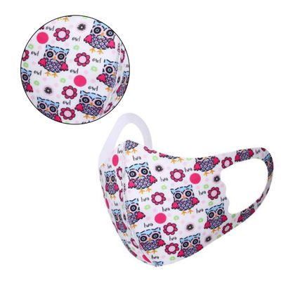 Kids Face Mask Reusable Washable Face Covering for Children Bandana Face Mask, Ice Silk Cotton Face Mask Breathable Safety Mask Protection from Pollution, Owls Printed, 5pcs