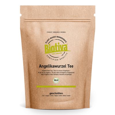 Biotiva Angelica Root Tea Organic 100g - Angelica Archangelica - Angelikatea - Bottled and Controlled in Germany (DE-KO-005)