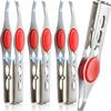 4-Piece Stainless Steel Eyebrow Tweezers with Slanted Tip & LED Light for Women & Men view 1