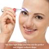 4-Piece Stainless Steel Eyebrow Tweezers with Slanted Tip & LED Light for Women & Men view 2